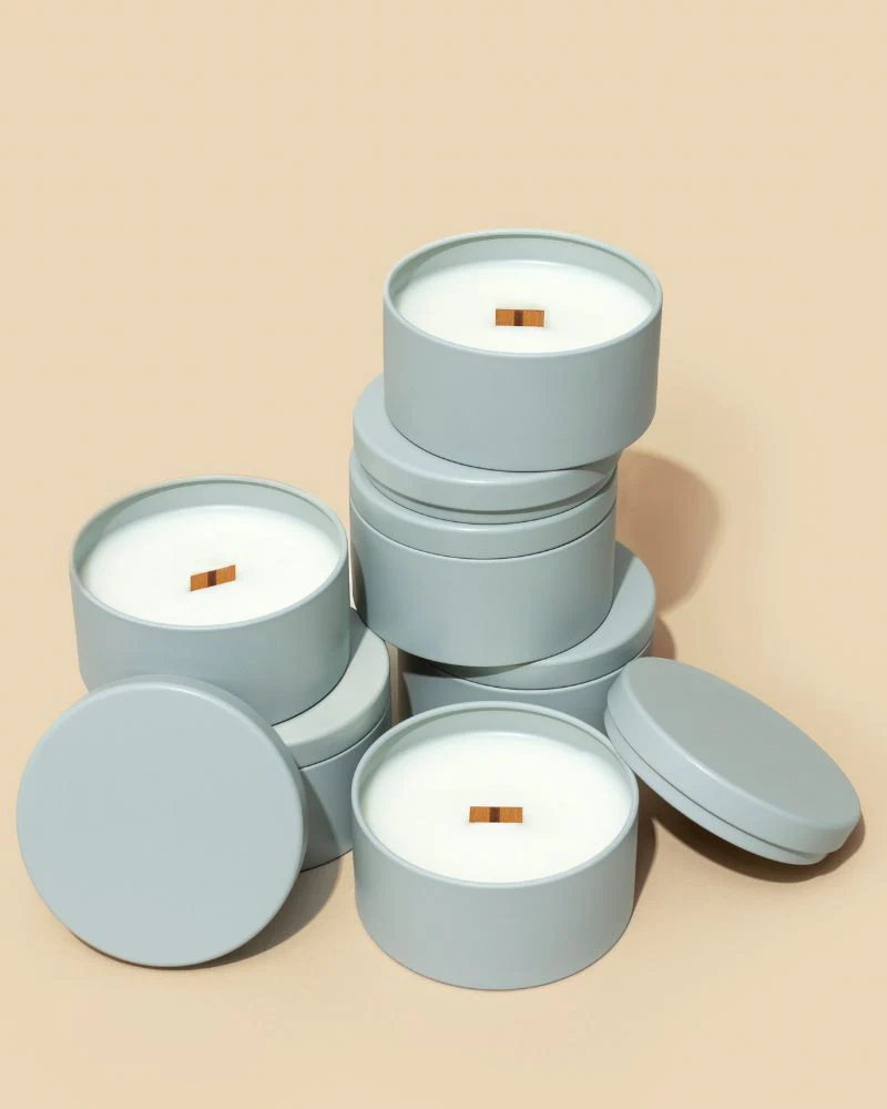 starter candle making kit - 5oz metal tin & lid - Image 3